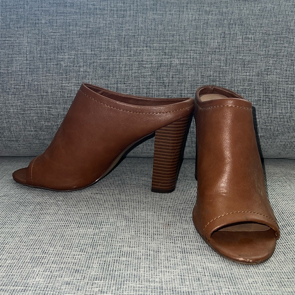 Tan chunky heels
